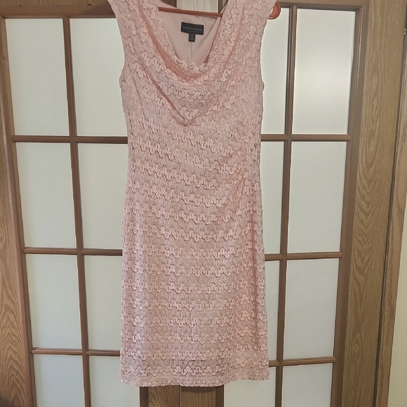 Connected Apparel Pink Lace Sleeveless Dress - Picture 1 of 8